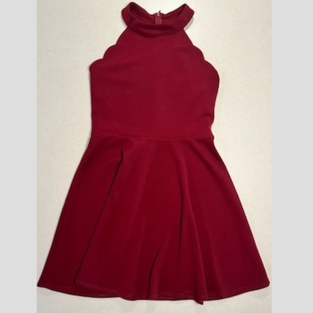 Sally Miller Couture Girls Maroon Dress XL